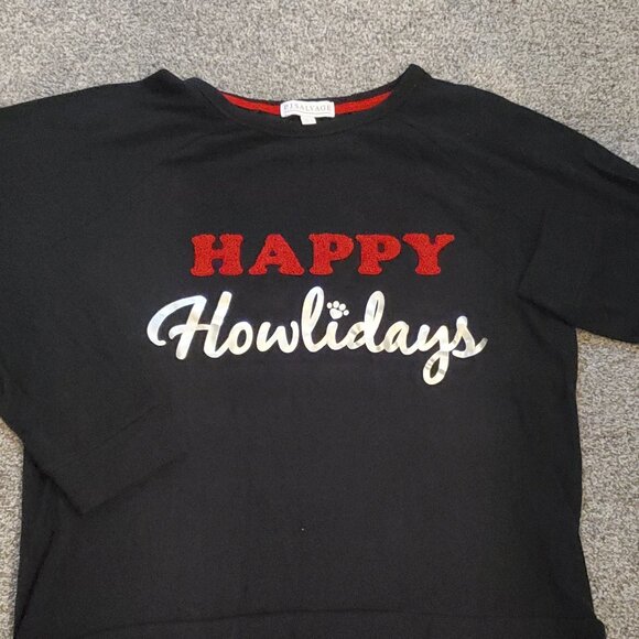 PJ Salvage Happy Howlidays Pajama Top Size Small - Picture 1 of 4